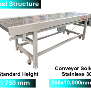 Steel Structure Stainless 304 Conveyor, 300x10000 mm