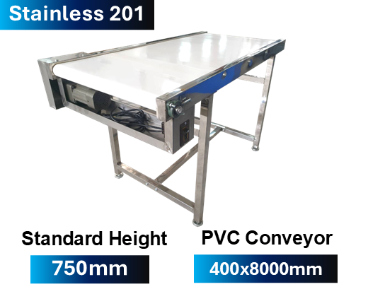 Conveyor Belt PVC with Stainless Steel Frame - 400x8000 mm