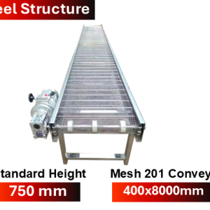 Conveyor Belt 201 Mesh 400x8000 mm , Steel Stucture